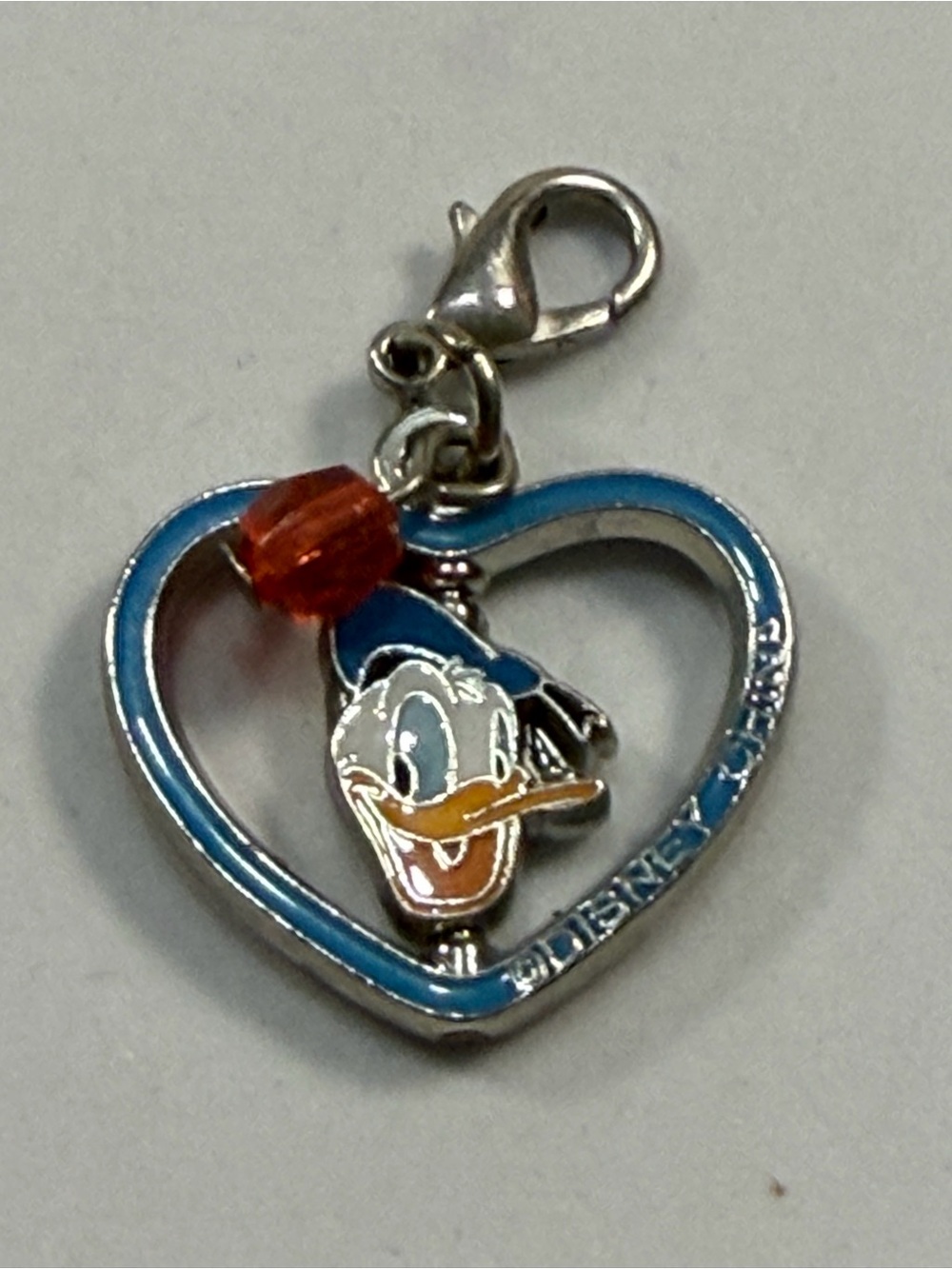 💙3/$20💙 Disney Donald Duck Blue Heart Bracelet Charm with Orange Bead